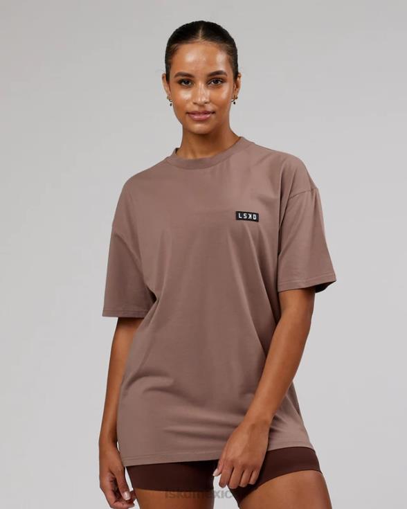 camiseta icónica de flxcotton de gran tamaño - taupe profundo unisexo LSKD VP42D303 vestir