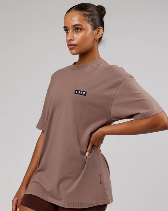 camiseta icónica de flxcotton de gran tamaño - taupe profundo unisexo LSKD VP42D303 vestir