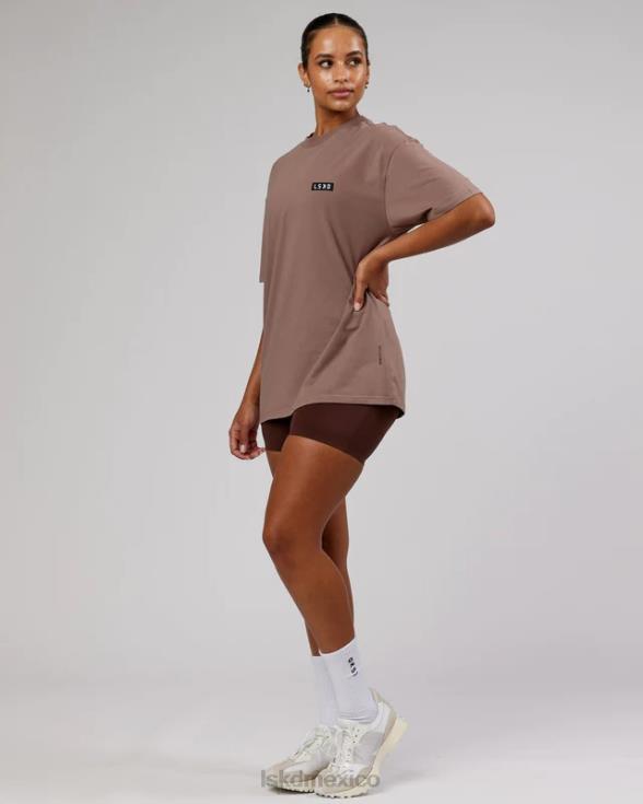 camiseta icónica de flxcotton de gran tamaño - taupe profundo unisexo LSKD VP42D303 vestir