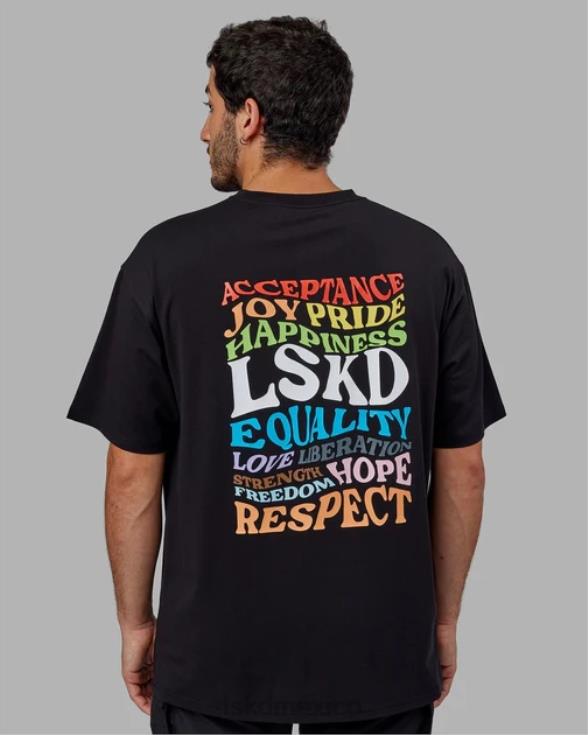 camiseta oversize de algodón flx de amplificar - negro unisexo LSKD VP42D316 vestir