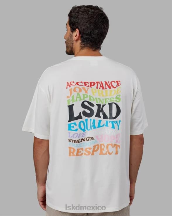 camiseta oversize de algodón flxamplify - blanco roto unisexo LSKD VP42D315 vestir