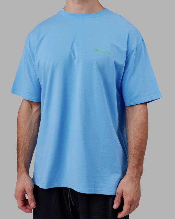 camiseta oversize motion flxcotton - azul celeste unisexo LSKD VP42D252 vestir