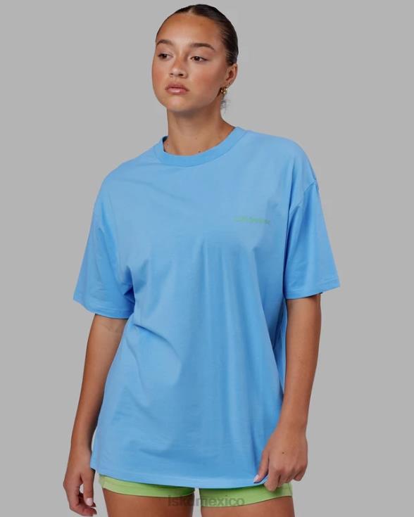 camiseta oversize motion flxcotton - azul celeste unisexo LSKD VP42D252 vestir