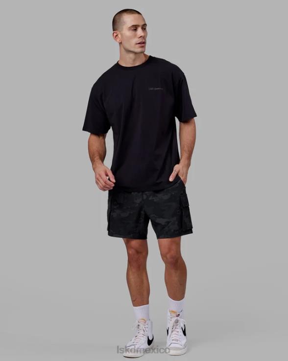 camiseta oversize motion flxcotton - negro-negro unisexo LSKD VP42D249 vestir