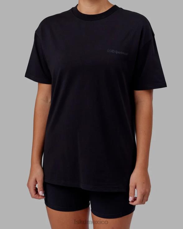 camiseta oversize motion flxcotton - negro-negro unisexo LSKD VP42D249 vestir