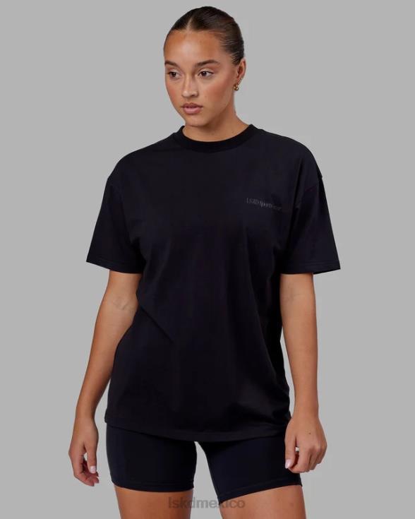 camiseta oversize motion flxcotton - negro-negro unisexo LSKD VP42D249 vestir