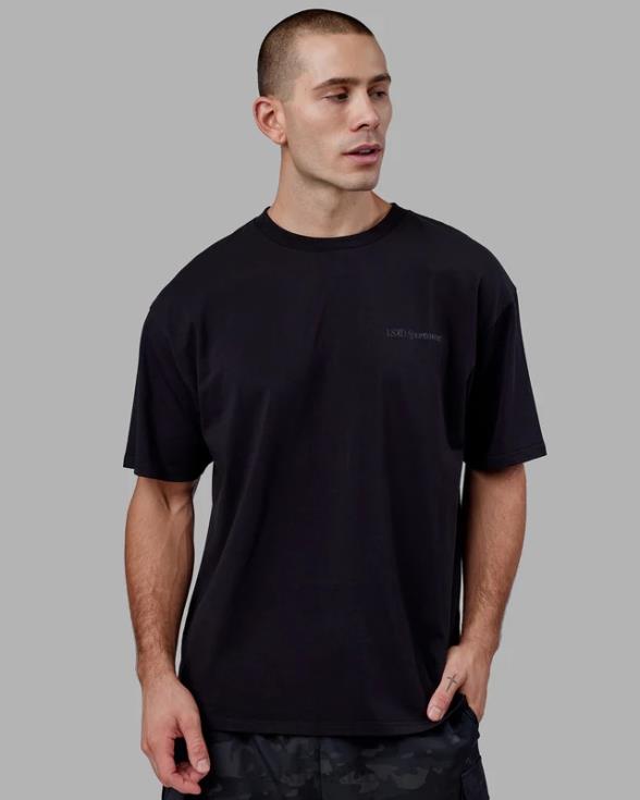 camiseta oversize motion flxcotton - negro-negro unisexo LSKD VP42D249 vestir