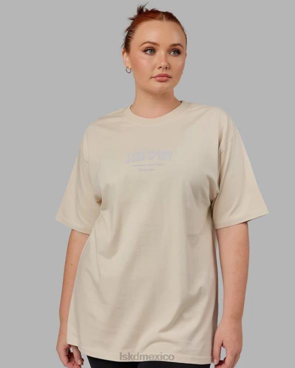 camiseta pesada estándar de gran tamaño - hueso unisexo LSKD VP42D321 vestir