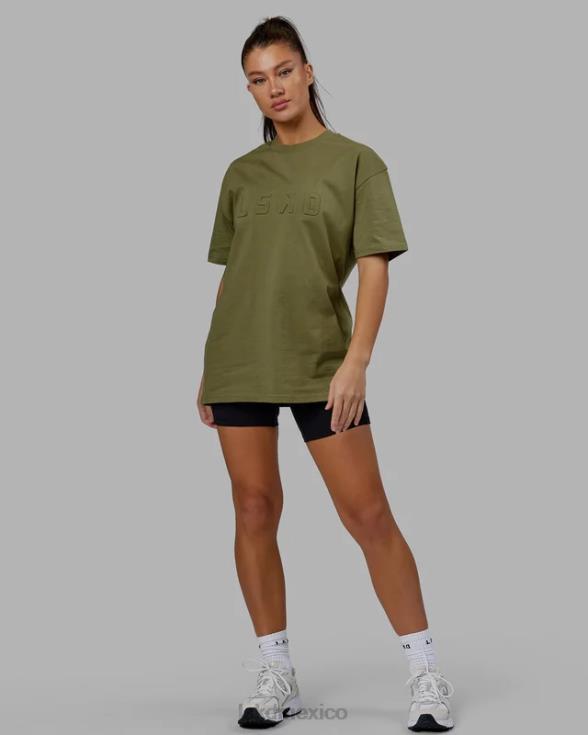 camiseta pesada estampada de gran tamaño - moss stone unisexo LSKD VP42D219 vestir