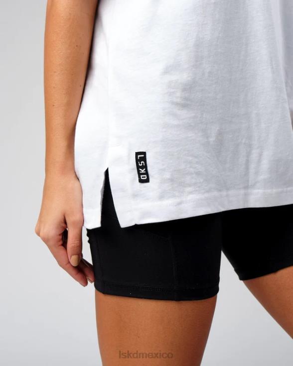 camiseta span oversize - blanco unisexo LSKD VP42D297 vestir