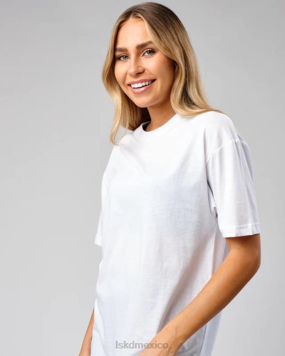 camiseta span oversize - blanco unisexo LSKD VP42D297 vestir