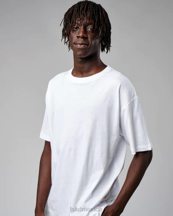 camiseta span oversize - blanco unisexo LSKD VP42D297 vestir