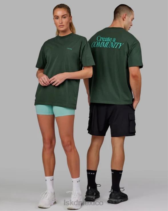 camiseta vs2 flxcotton oversize - vital green-teal unisexo LSKD VP42D267 vestir