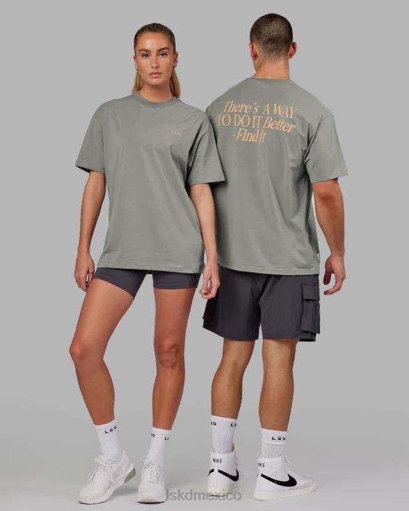 camiseta vs4 flxcotton oversize - grafito-mandarina unisexo LSKD VP42D265 vestir