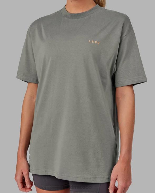camiseta vs4 flxcotton oversize - grafito-mandarina unisexo LSKD VP42D265 vestir