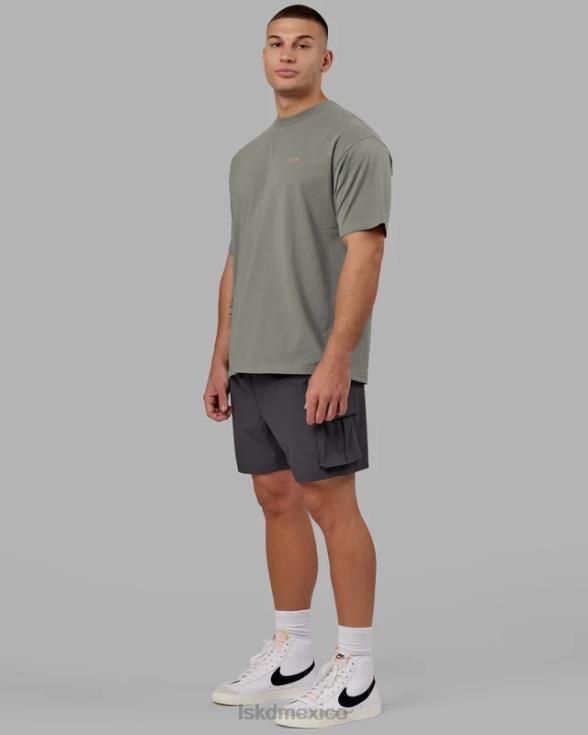 camiseta vs4 flxcotton oversize - grafito-mandarina unisexo LSKD VP42D265 vestir