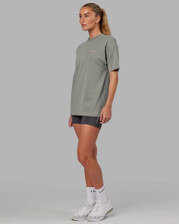 camiseta vs4 flxcotton oversize - grafito-mandarina unisexo LSKD VP42D265 vestir