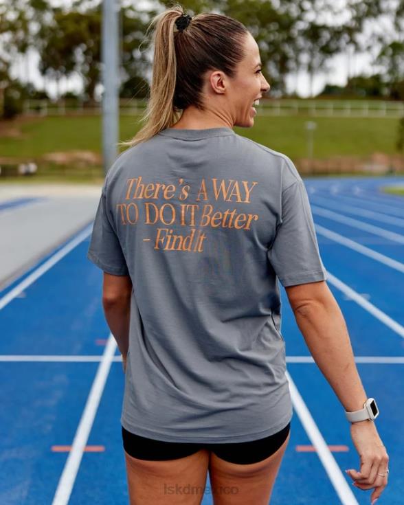 camiseta vs4 flxcotton oversize - grafito-mandarina unisexo LSKD VP42D265 vestir