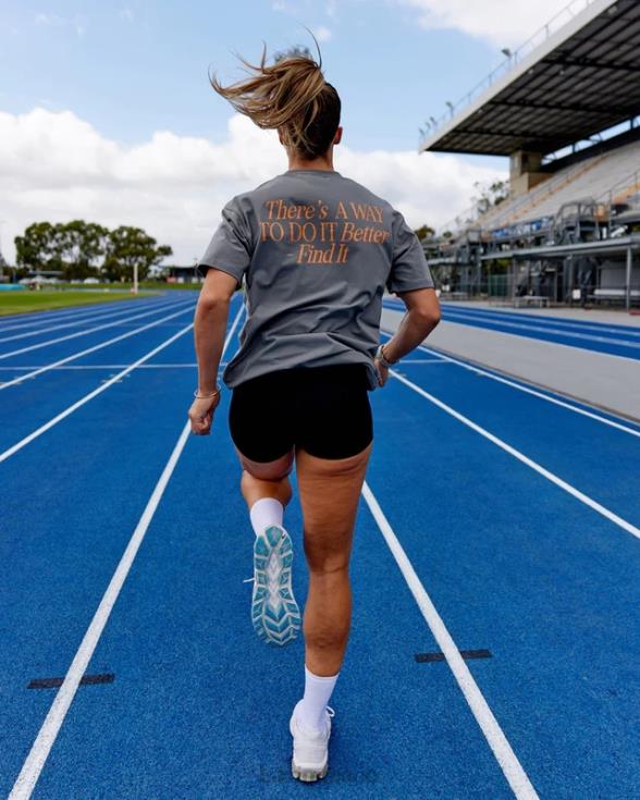 camiseta vs4 flxcotton oversize - grafito-mandarina unisexo LSKD VP42D265 vestir