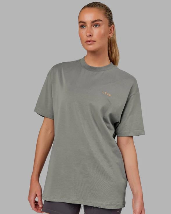 camiseta vs4 flxcotton oversize - grafito-mandarina unisexo LSKD VP42D265 vestir