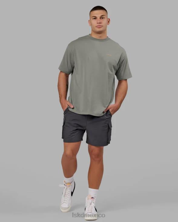 camiseta vs4 flxcotton oversize - grafito-mandarina unisexo LSKD VP42D265 vestir