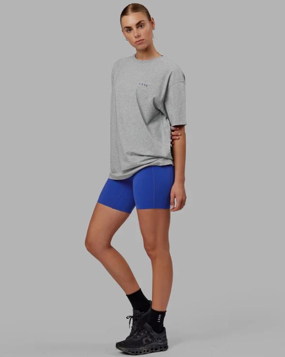 camiseta vs4 flxcotton oversize - gris claro marl-power cobalt unisexo LSKD VP42D255 vestir