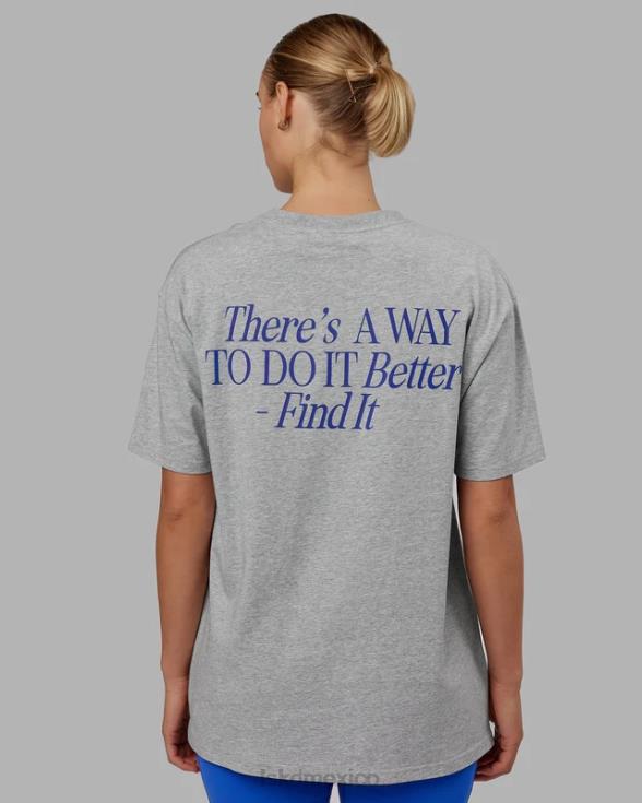 camiseta vs4 flxcotton oversize - gris claro marl-power cobalt unisexo LSKD VP42D255 vestir