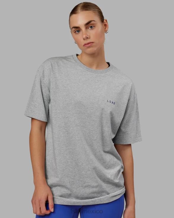 camiseta vs4 flxcotton oversize - gris claro marl-power cobalt unisexo LSKD VP42D255 vestir