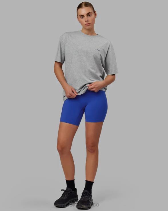 camiseta vs4 flxcotton oversize - gris claro marl-power cobalt unisexo LSKD VP42D255 vestir