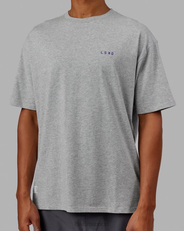 camiseta vs4 flxcotton oversize - gris claro marl-power cobalt unisexo LSKD VP42D255 vestir