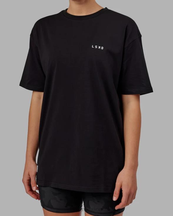 camiseta vs4 flxcotton oversize - negro-blanco unisexo LSKD VP42D245 vestir