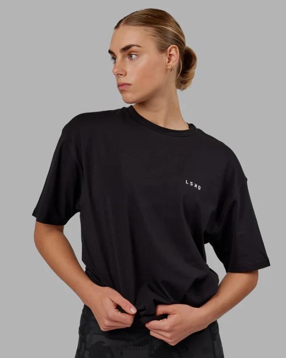 camiseta vs4 flxcotton oversize - negro-blanco unisexo LSKD VP42D245 vestir
