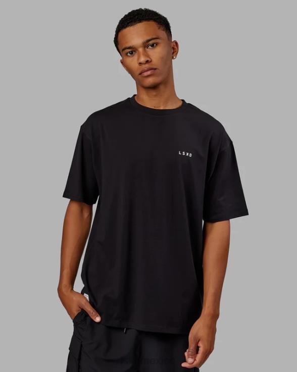 camiseta vs4 flxcotton oversize - negro-blanco unisexo LSKD VP42D245 vestir