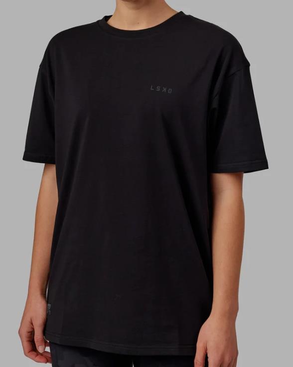 camiseta vs5 flxcotton oversize - negro-negro unisexo LSKD VP42D231 vestir