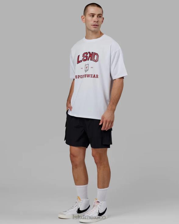 departamento de deportes camiseta oversize - blanco-rojo unisexo LSKD VP42D276 vestir