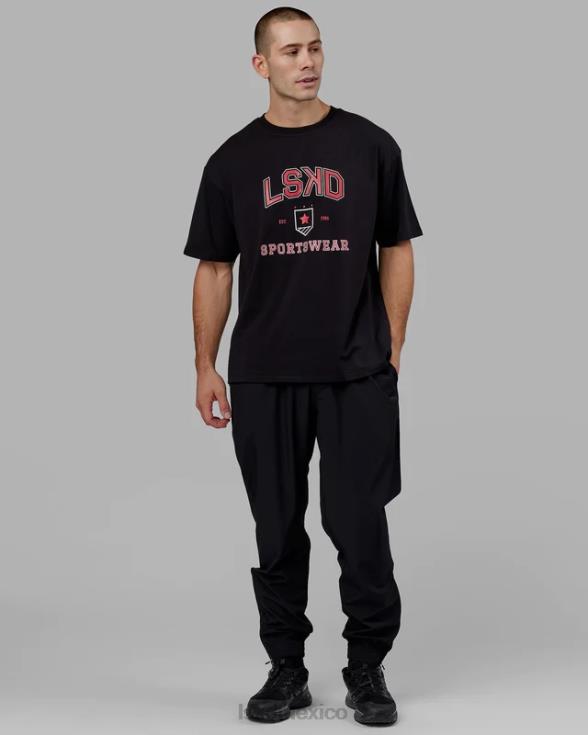 departamento de deportes camiseta oversize - negro-rojo unisexo LSKD VP42D275 vestir