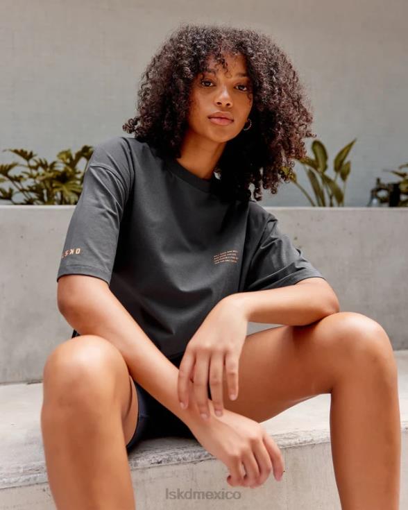 esforzarse flxcotton camiseta de gran tamaño - asfalto-mandarina unisexo LSKD VP42D259 vestir