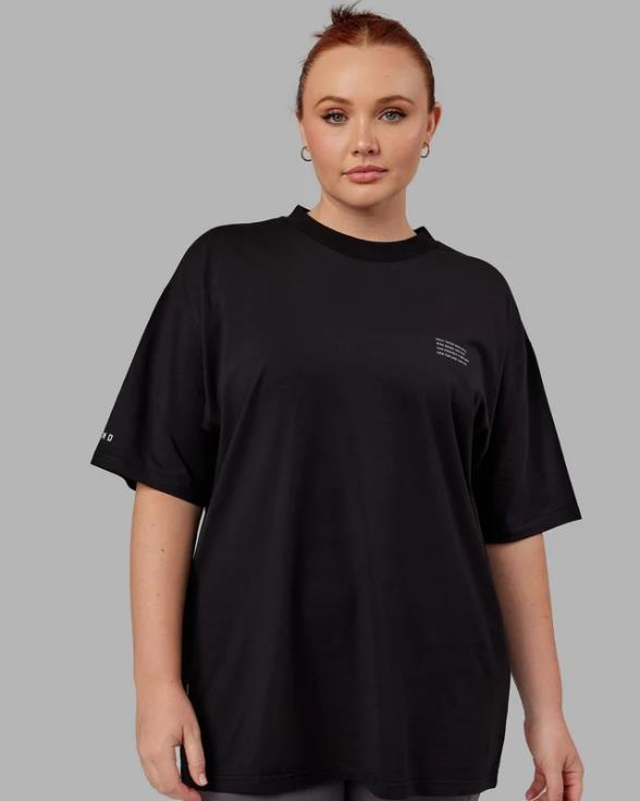 esforzarse flxcotton tee oversize - negro-blanco unisexo LSKD VP42D312 vestir