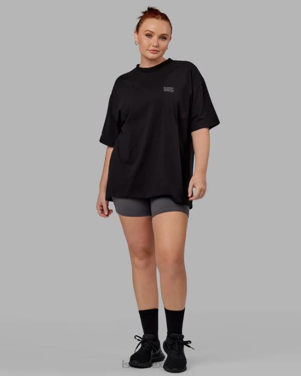 esforzarse flxcotton tee oversize - negro-blanco unisexo LSKD VP42D312 vestir