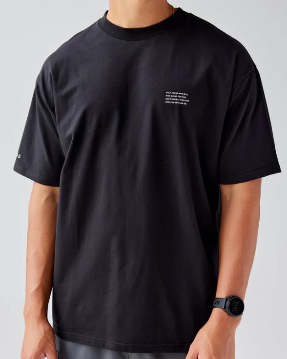 esforzarse flxcotton tee oversize - negro-blanco unisexo LSKD VP42D312 vestir