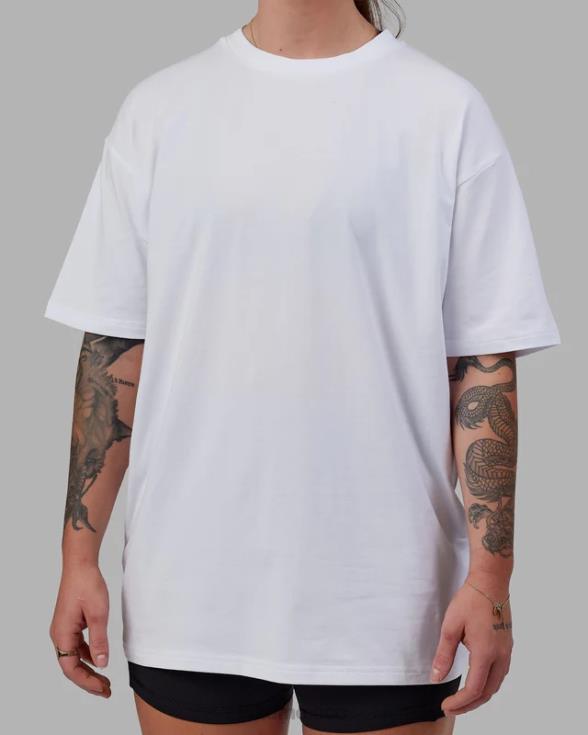 love the run flxcotton tee oversize - blanco-negro unisexo LSKD VP42D272 vestir