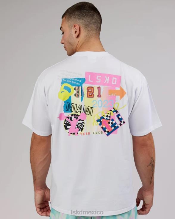 miami23 camiseta flxcotton oversize - blanco unisexo LSKD VP42D295 vestir