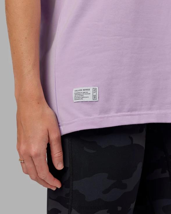 vs1 flxcotton camiseta oversize - lila pálido unisexo LSKD VP42D274 vestir
