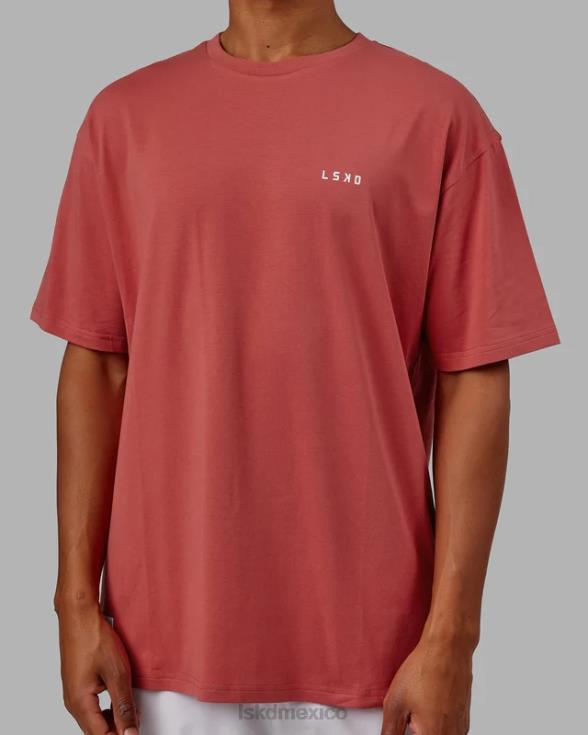 vs1 flxcotton tee oversize - mineral rojo-blanco unisexo LSKD VP42D254 vestir