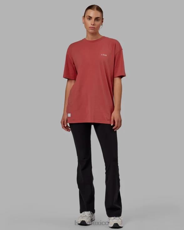 vs1 flxcotton tee oversize - mineral rojo-blanco unisexo LSKD VP42D254 vestir