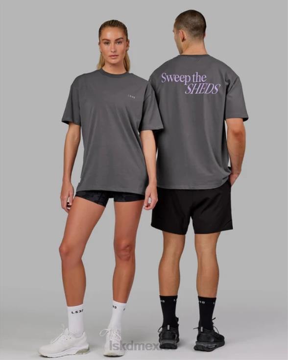 vs3 flxcotton tee oversize - asfalto-púrpura unisexo LSKD VP42D278 vestir