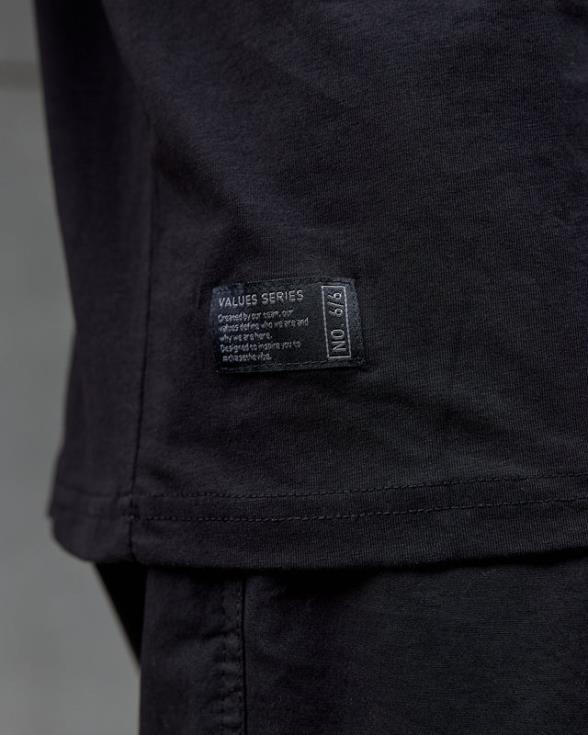 vs6 flxcotton camiseta de gran tamaño - triple negro unisexo LSKD VP42D230 vestir