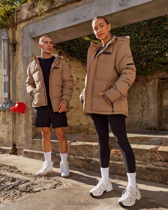 chaqueta acolchada tostada oversize 23 - umber crudo unisexo LSKD VP42D486 vestir