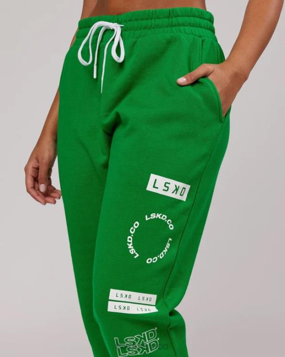 jogger combinado - verde vivo unisexo LSKD VP42D763 vestir