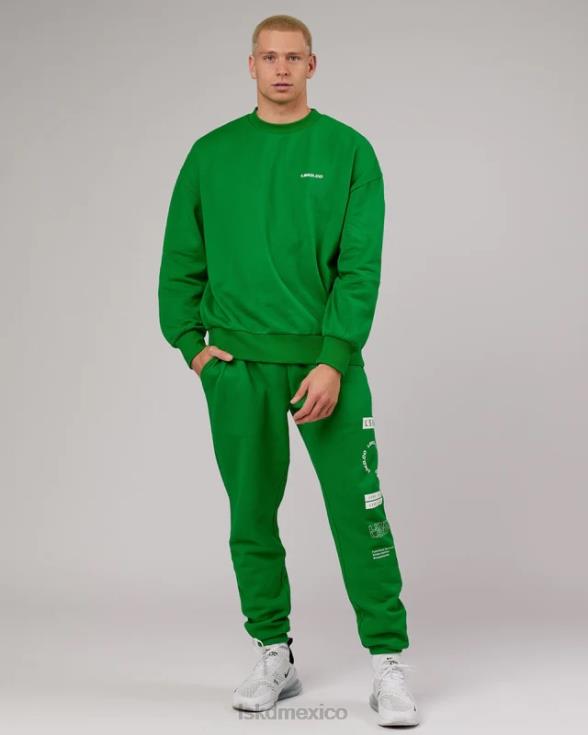 jogger combinado - verde vivo unisexo LSKD VP42D763 vestir